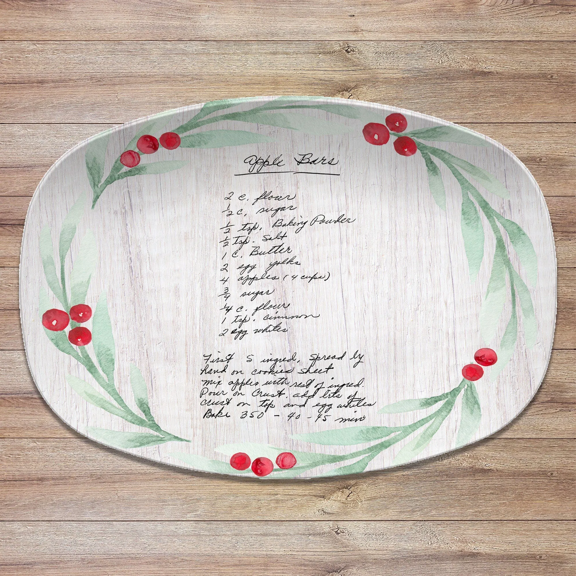 Christmas Cookie Handwritten Recipe Personalized Platter