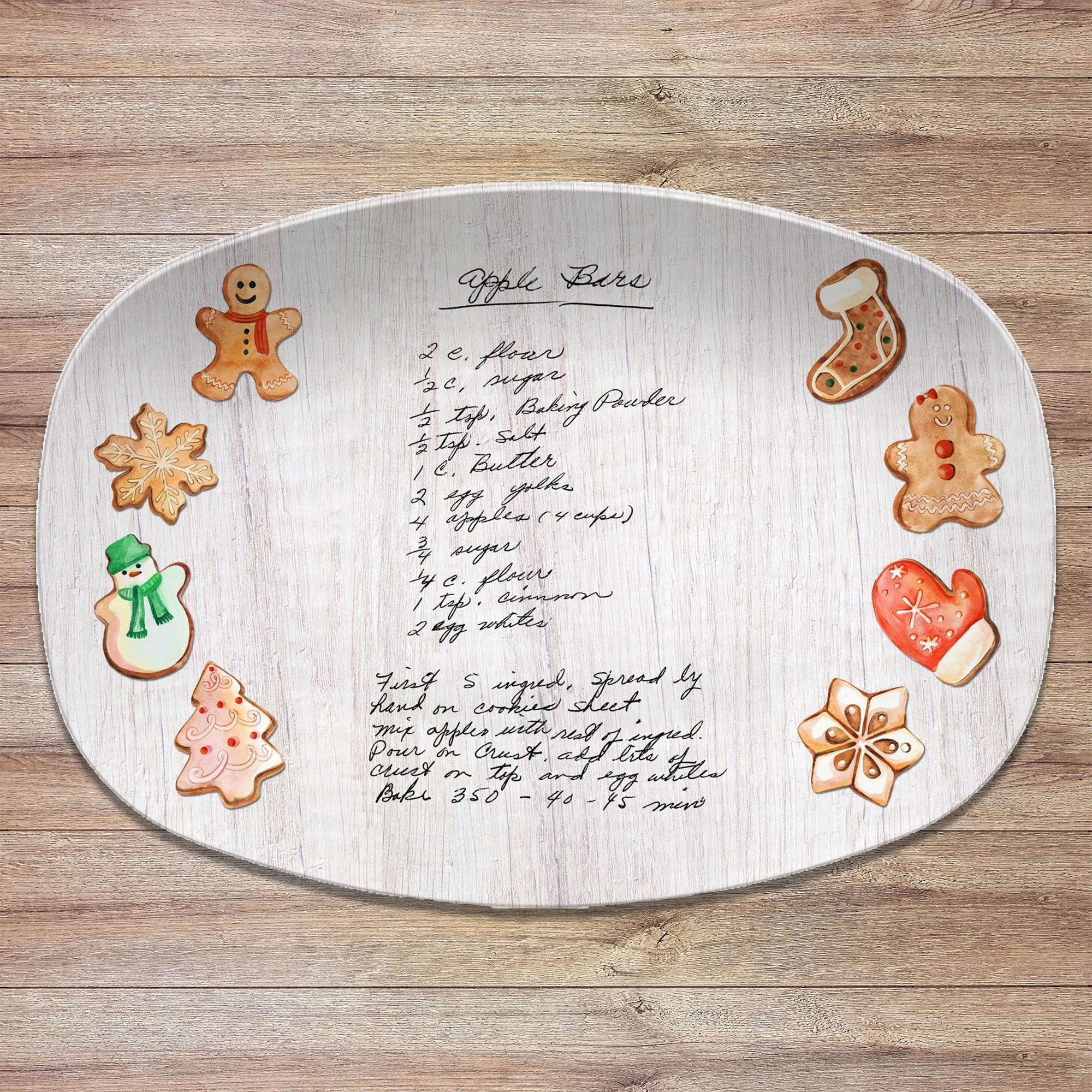 Christmas Cookie Handwritten Recipe Personalized Platter