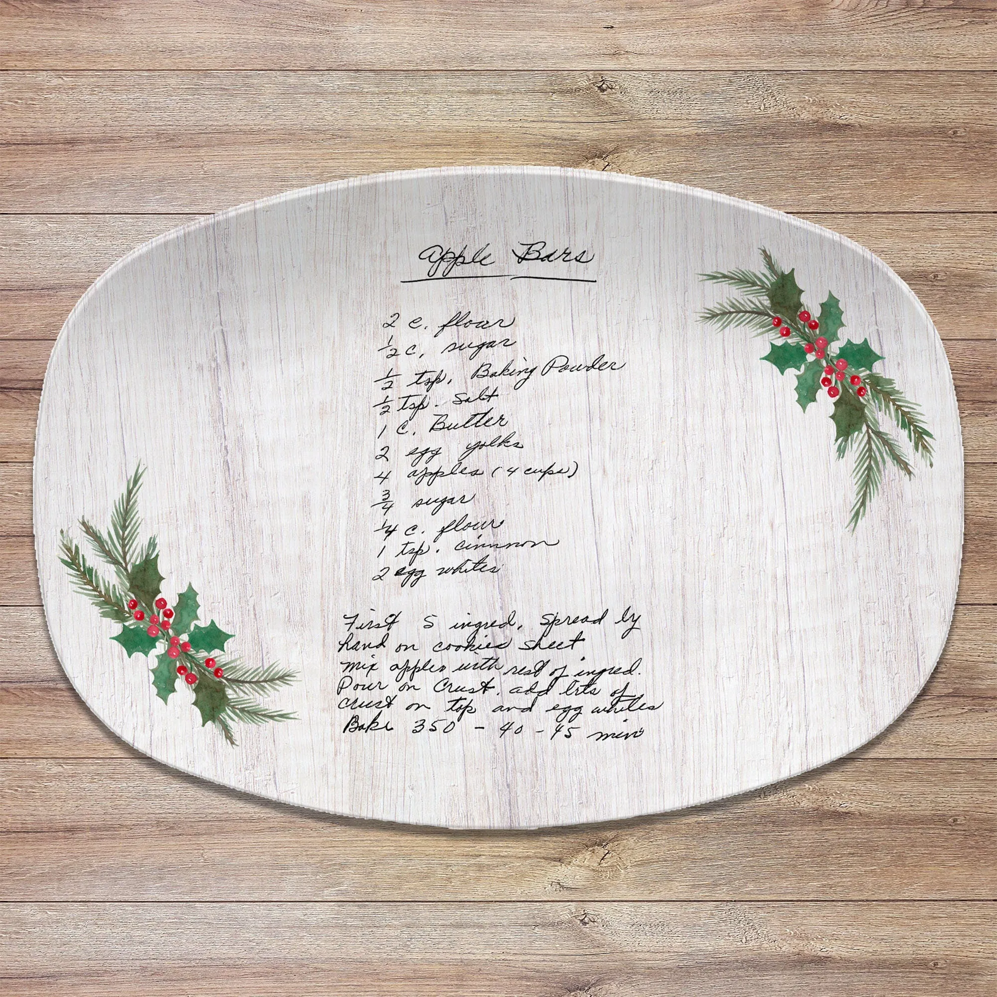 Christmas Cookie Handwritten Recipe Personalized Platter