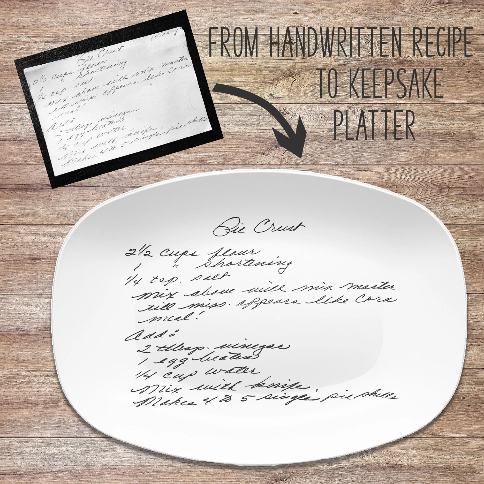 Christmas Cookie Handwritten Recipe Personalized Platter