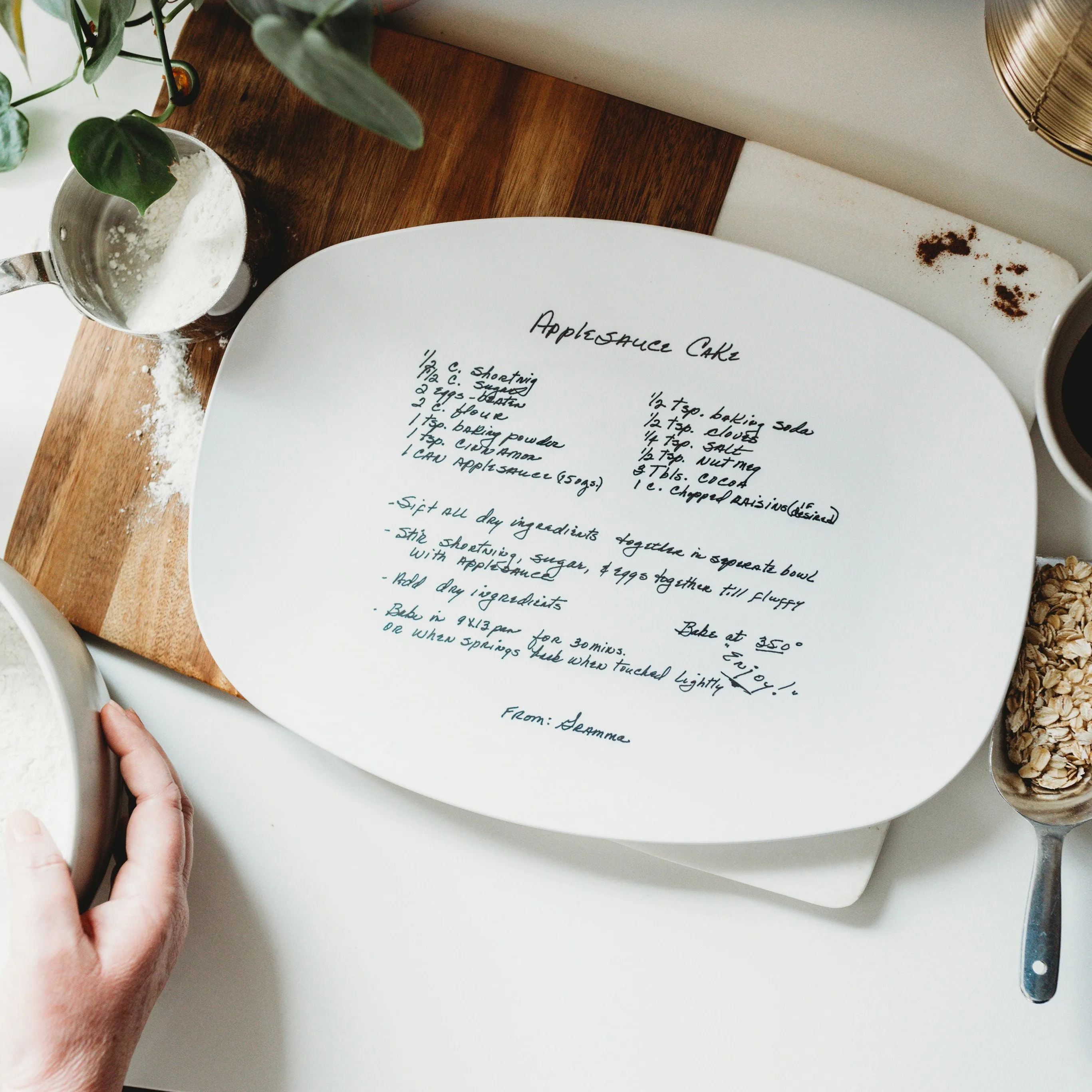 Christmas Cookie Handwritten Recipe Personalized Platter