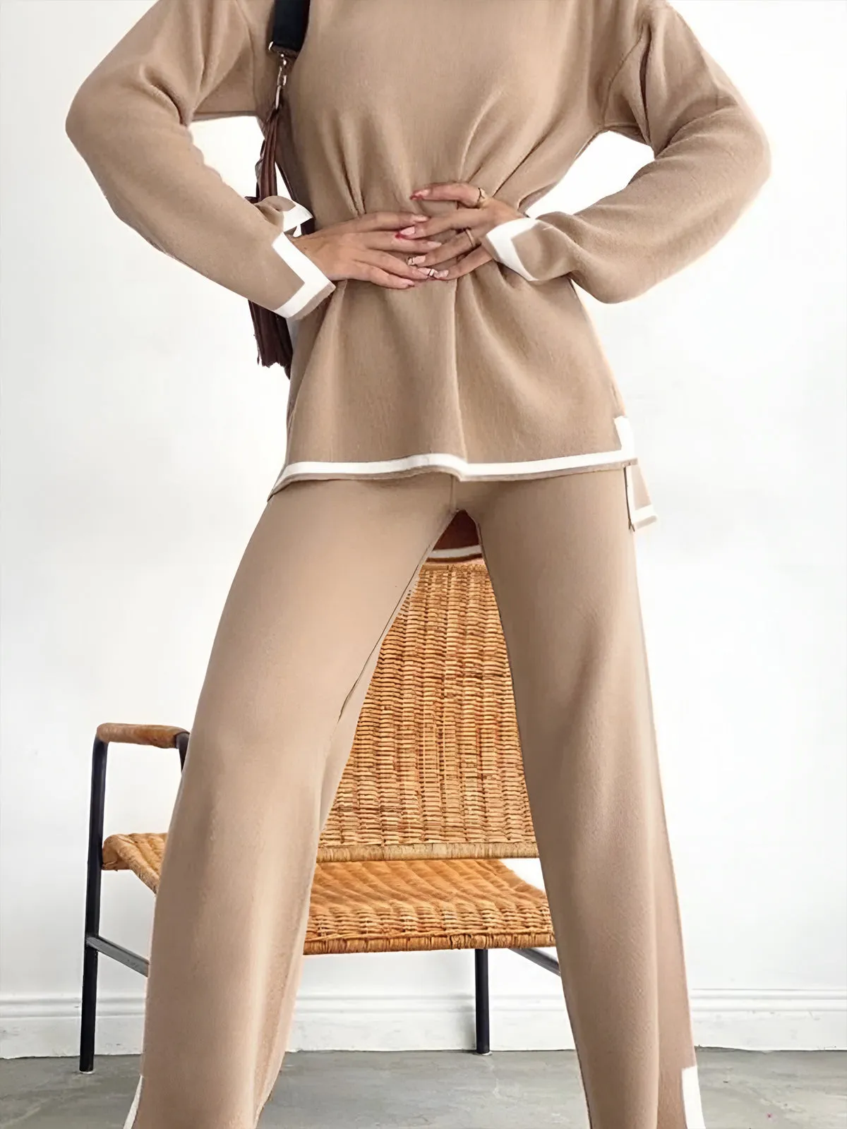 Classy Elastic Knit 2-Pieces Lounge Set