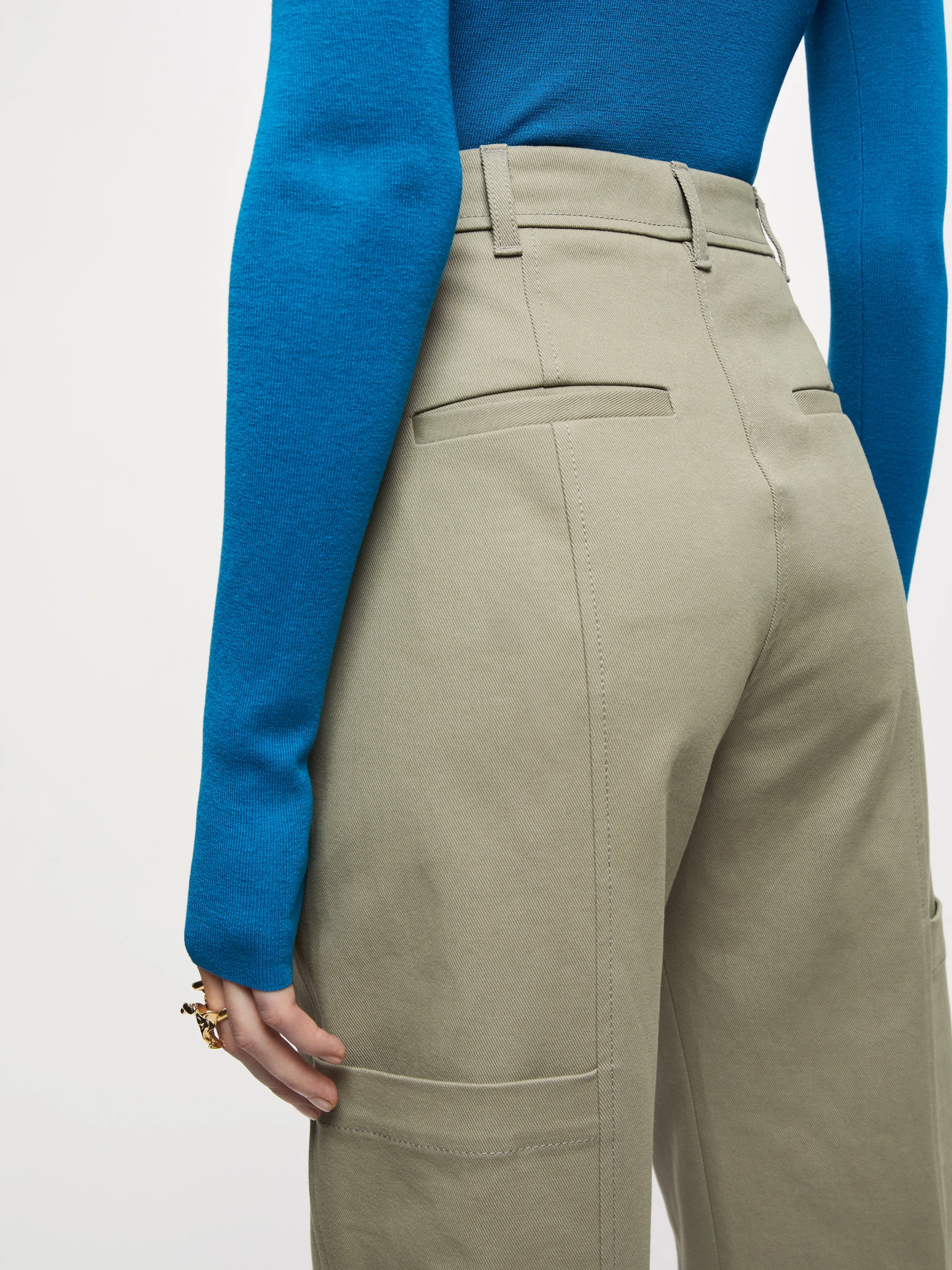 Cotton Utility Cargo Trouser | Taupe