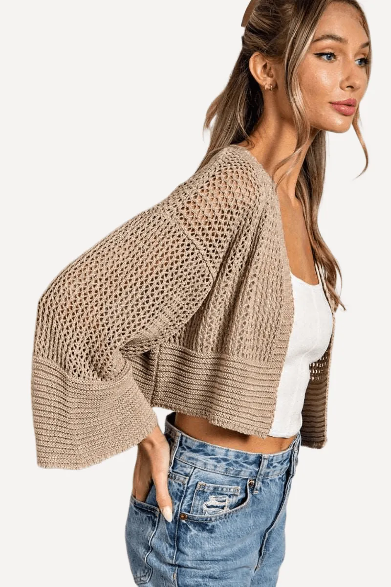 Cropped Crochet Cardigan