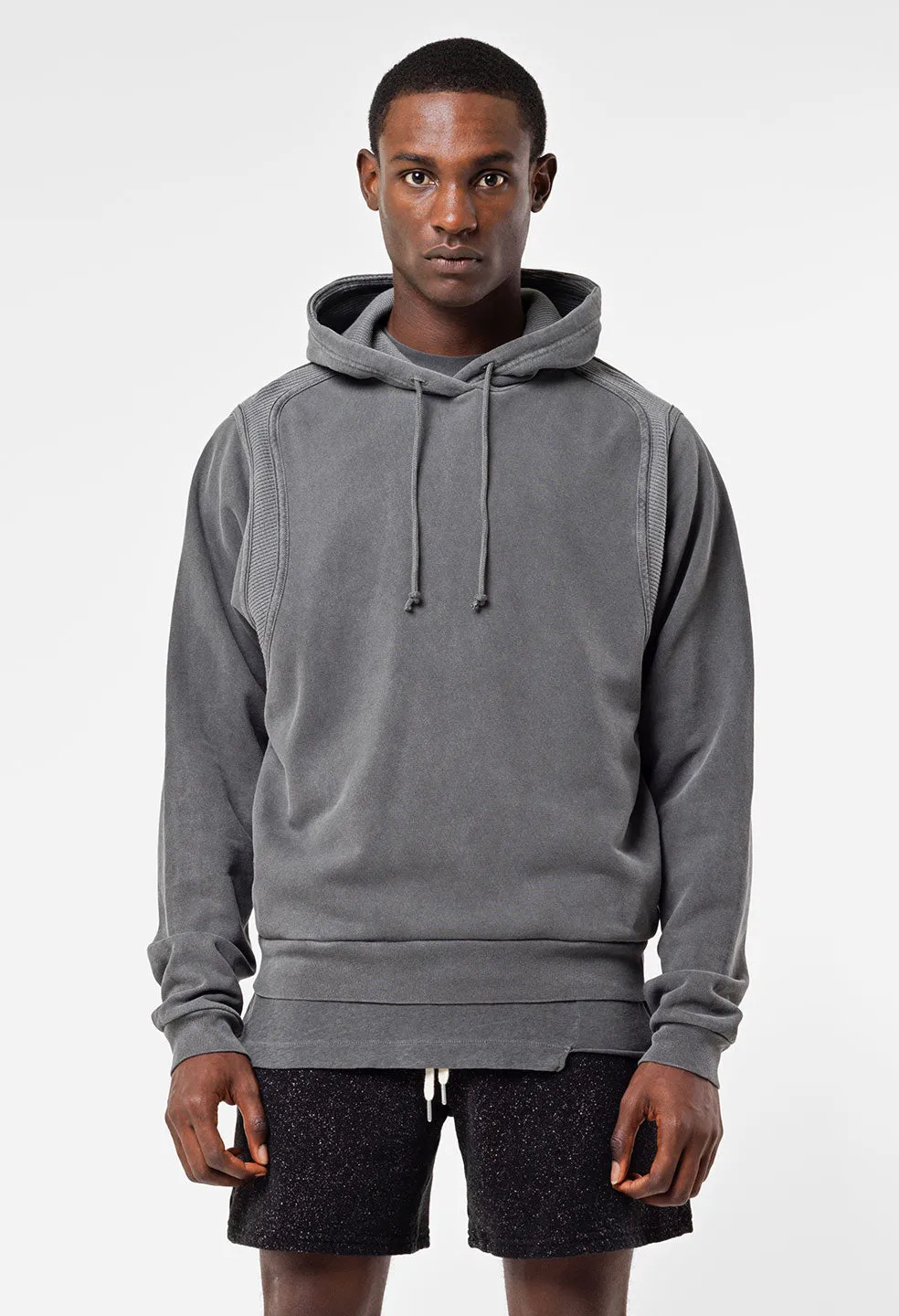 Cross Thermal Hoodie / Washed Black