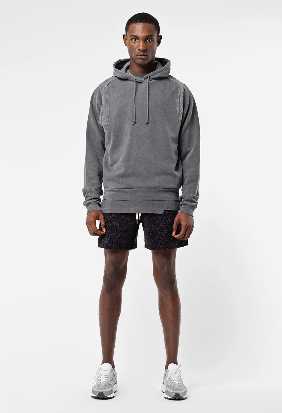 Cross Thermal Hoodie / Washed Black