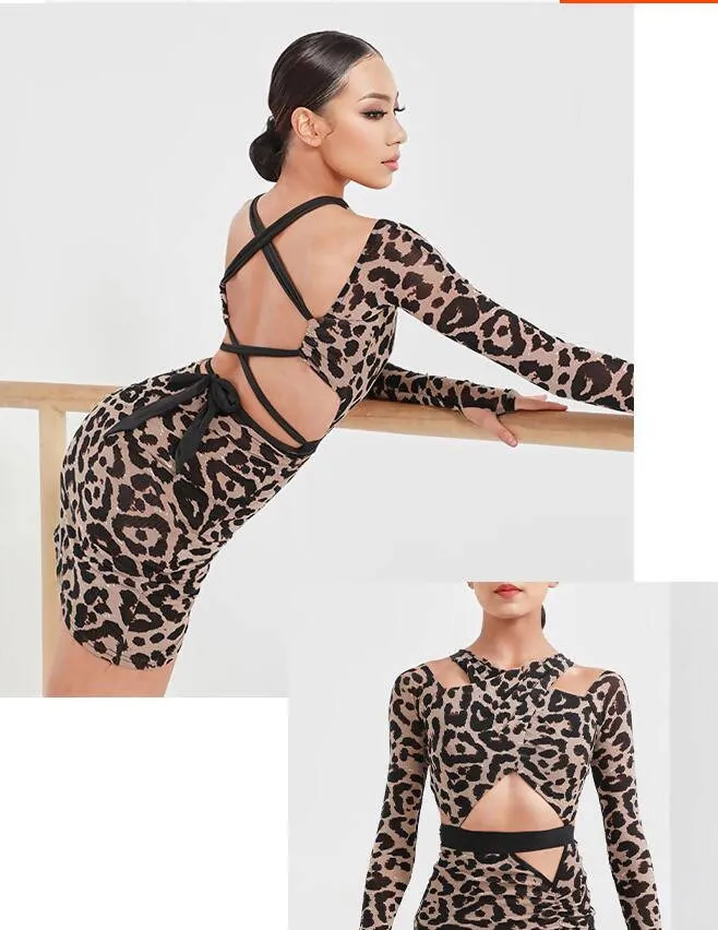 Cutout Couture Dress | Black/Leopard | 2177