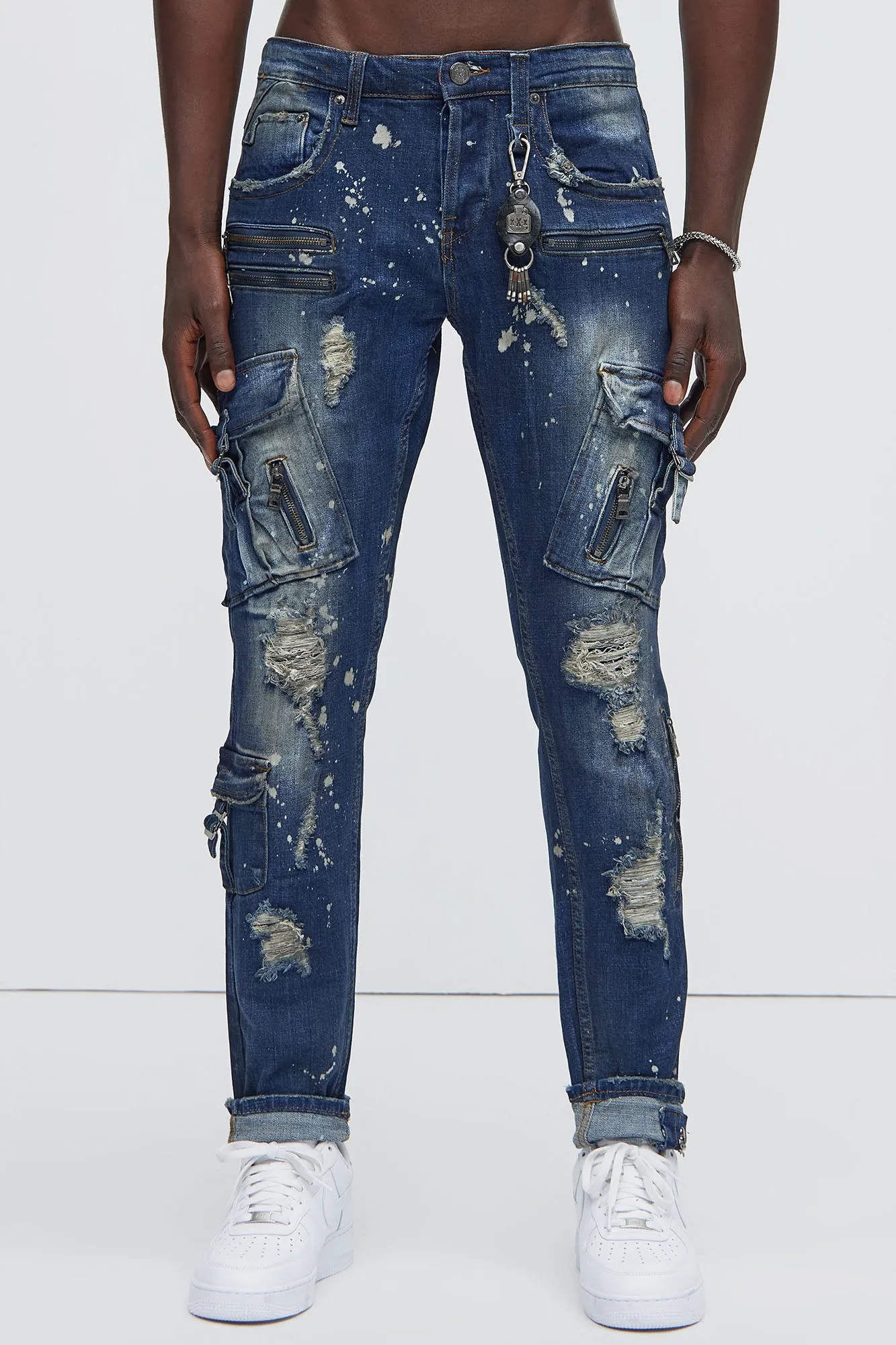 Destroyed Me Skinny Jeans - Indigo