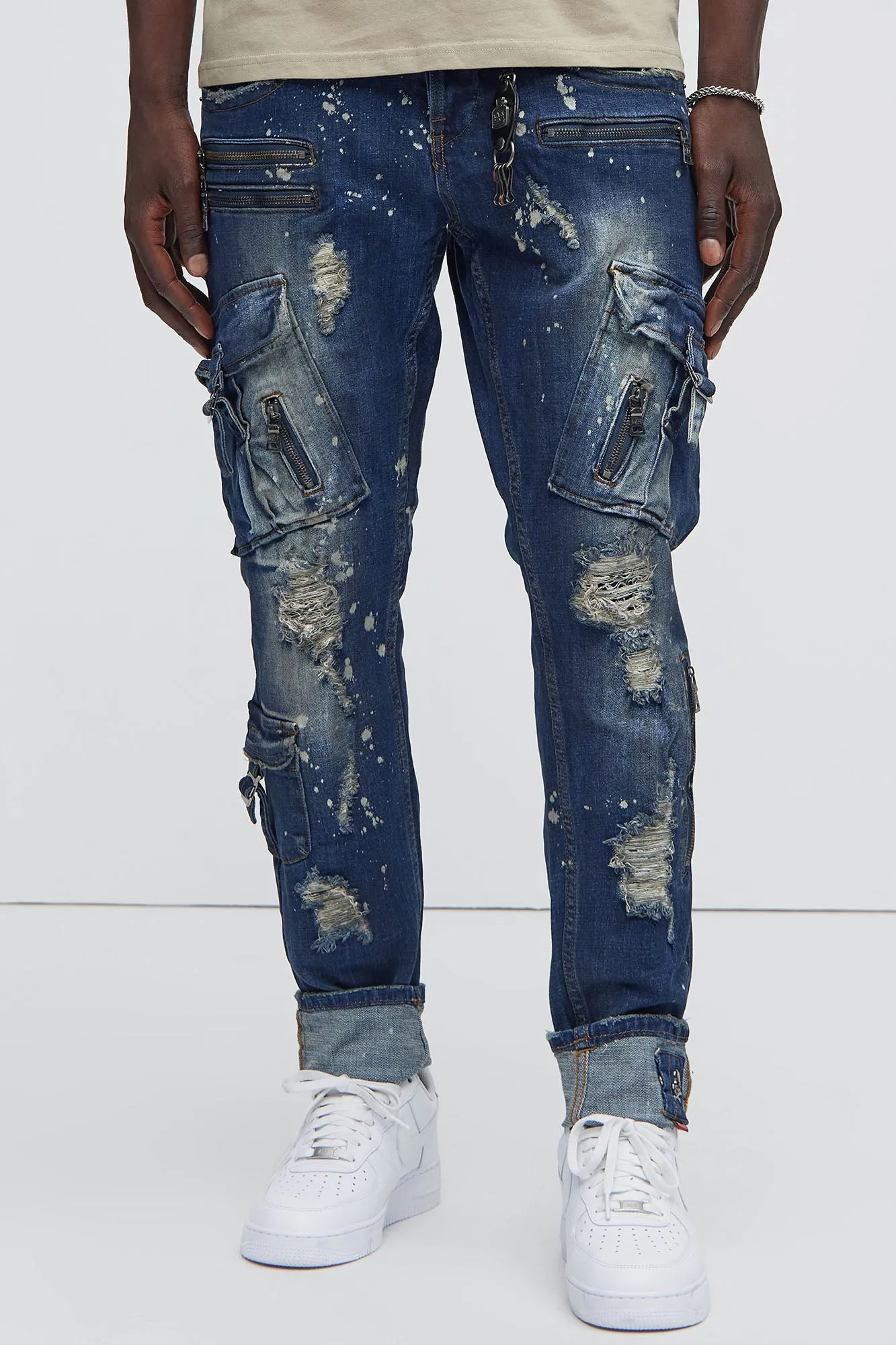 Destroyed Me Skinny Jeans - Indigo