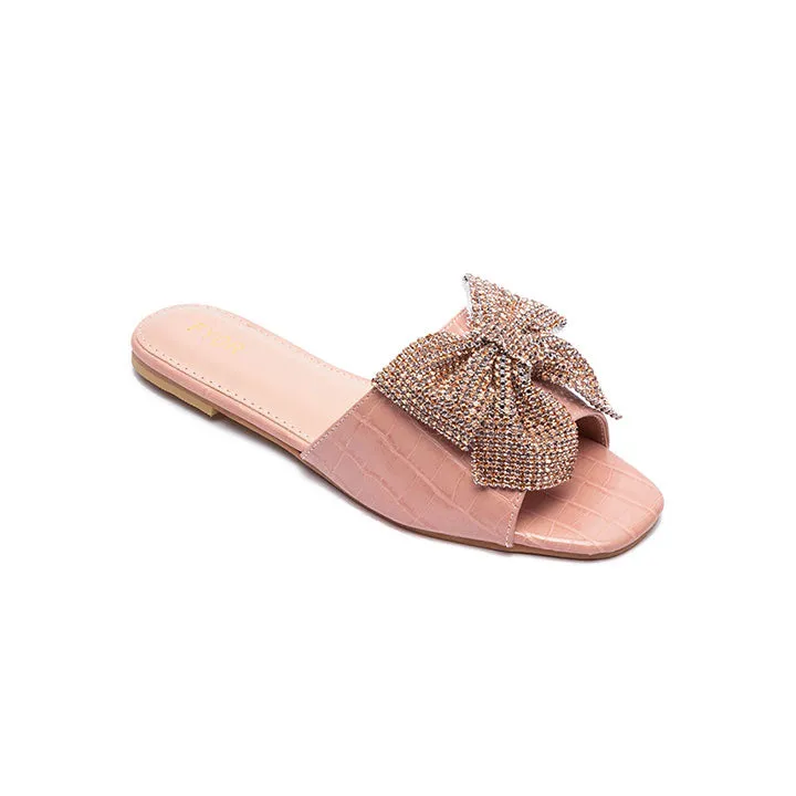 Diamante Bow Slide Sandal MY 217