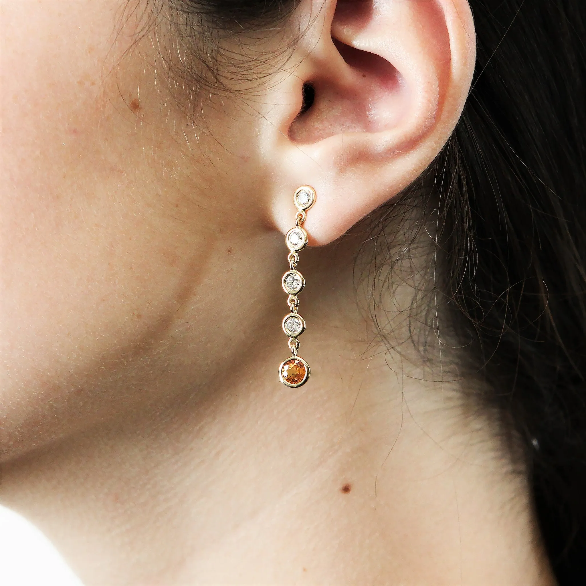 Diamond & Sapphire Drop Earrings