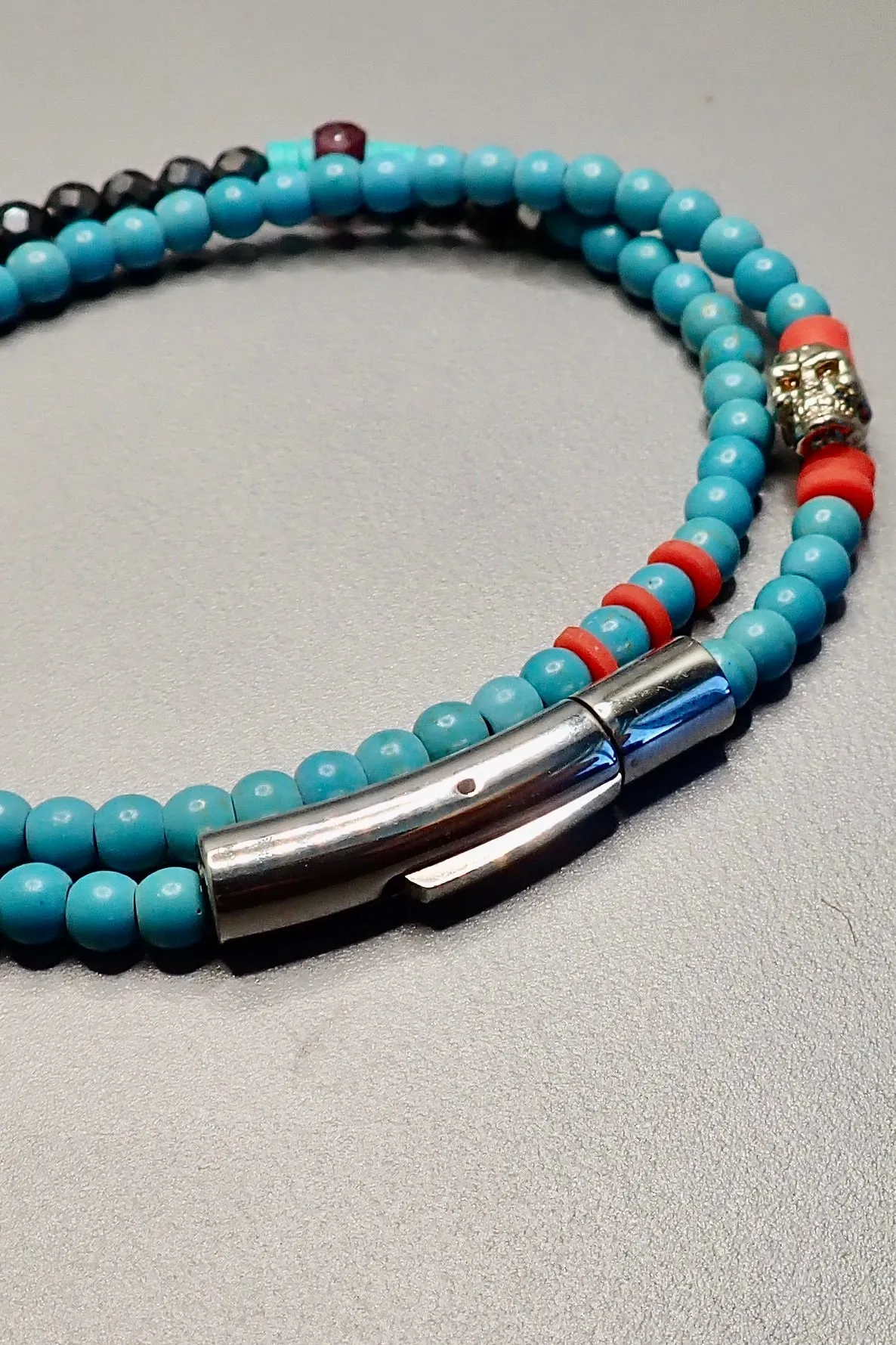 DOUBLE WRAP TURQUOISE BRACELET - one made