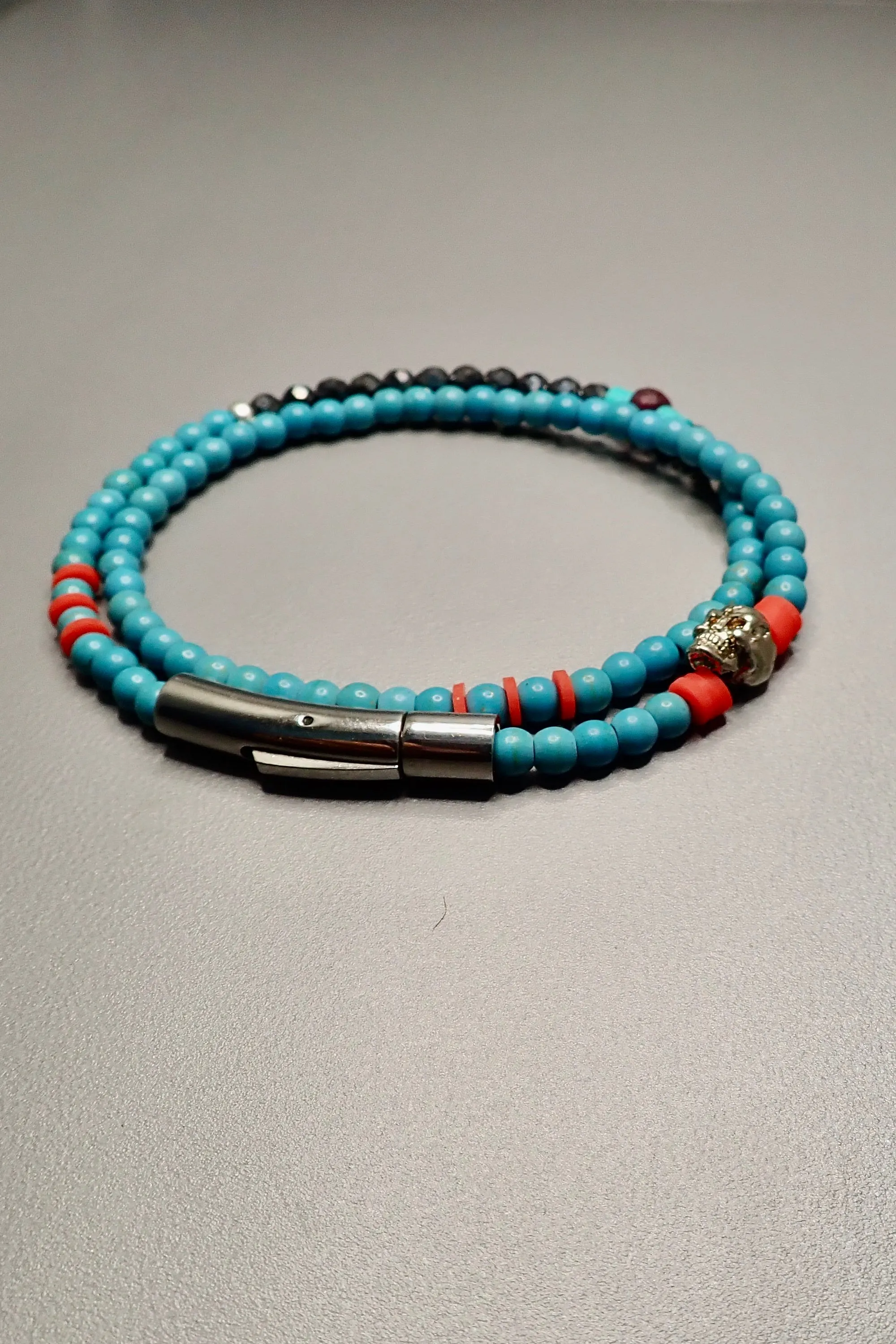 DOUBLE WRAP TURQUOISE BRACELET - one made