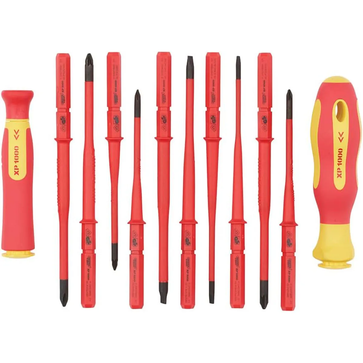 Draper 965SLIM/I/12 XP1000 VDE Slimline Interchangeable Screwdriver Set of 12 Piece - 70867