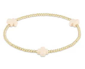 E Newton Signature Cross 2mm Bead Bracelet