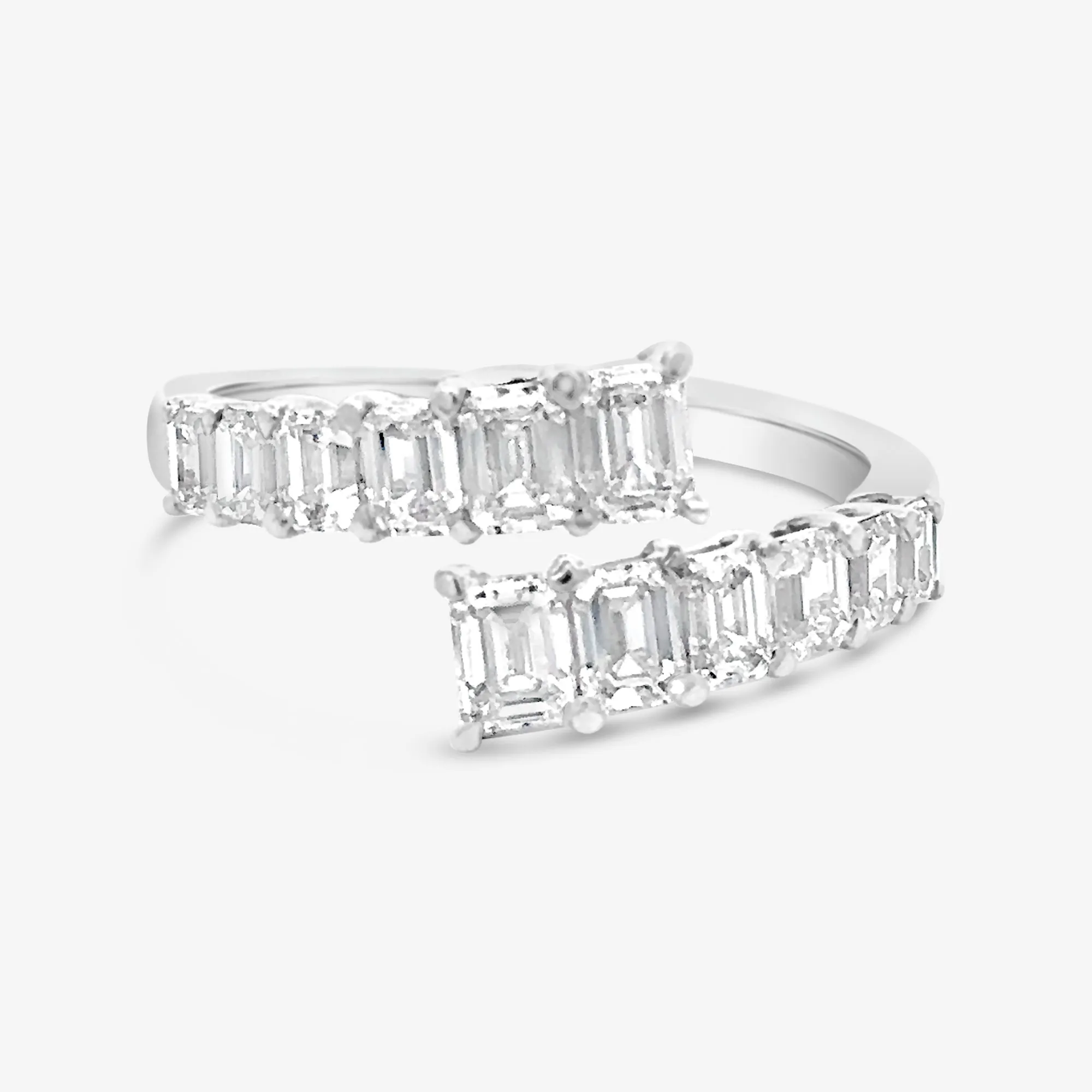 Emerald Cut Bypass Ring