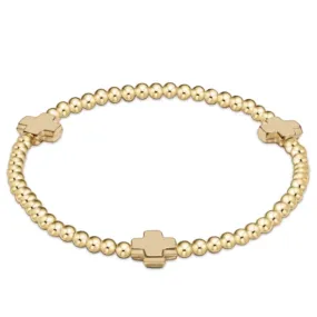 ENewton 3mm Gold Signature Cross Bracelet