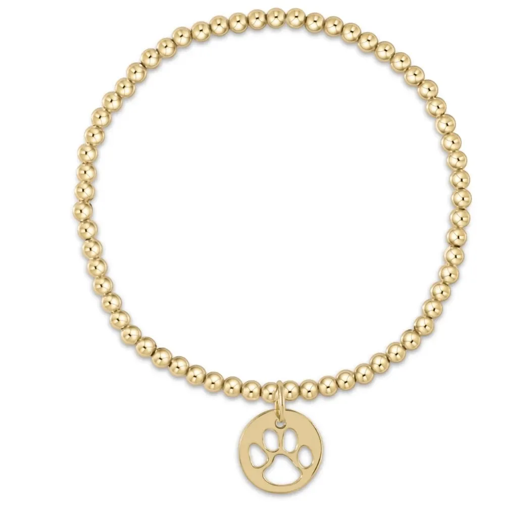 enewton Classic Gold Bead Bracelet - Paw Print Gold Disc