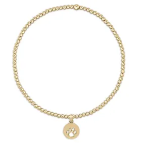 enewton Classic Gold Bead Bracelet - Paw Print Gold Disc