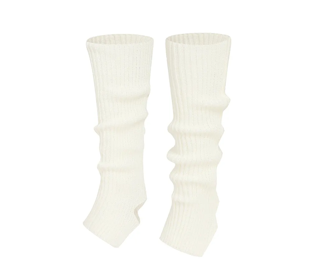 EVERAU Women Stretchy Ribbed Knit Stirrup Leg Warmers