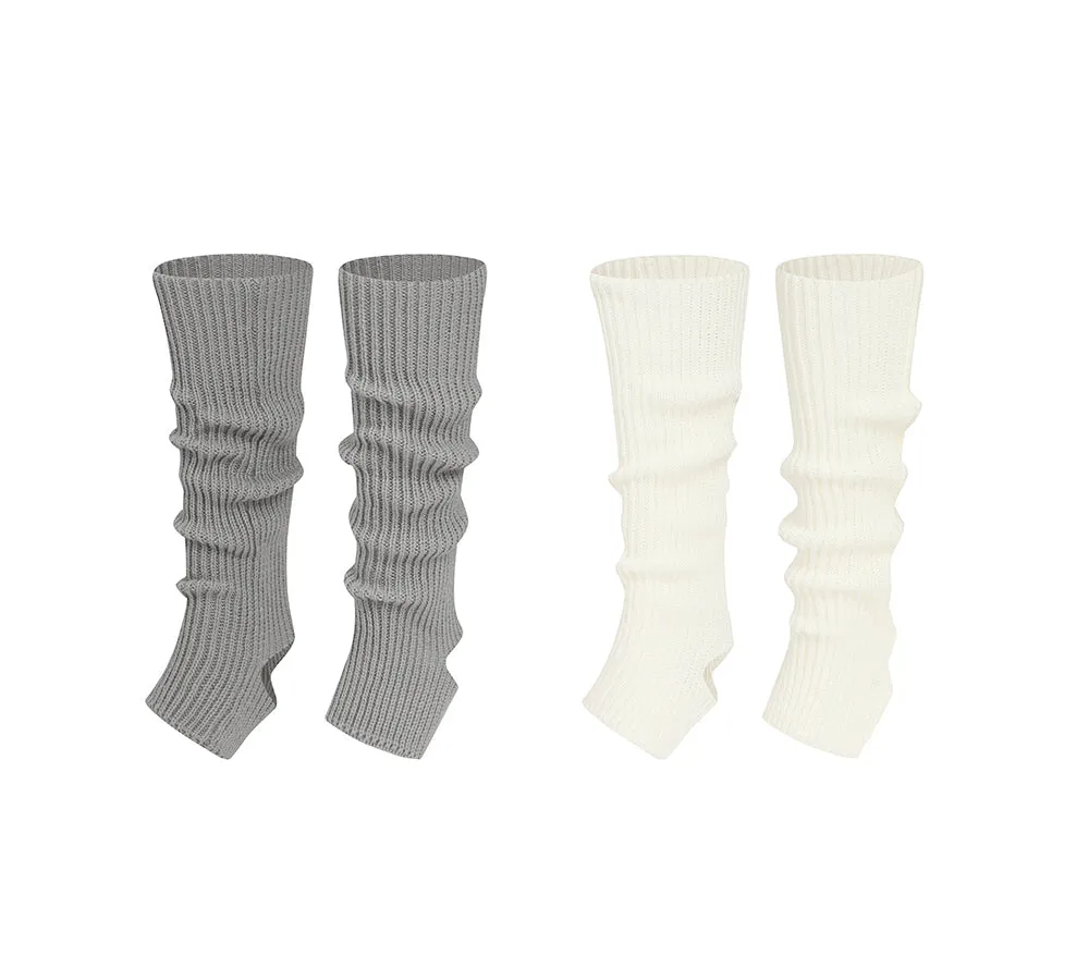 EVERAU Women Stretchy Ribbed Knit Stirrup Leg Warmers