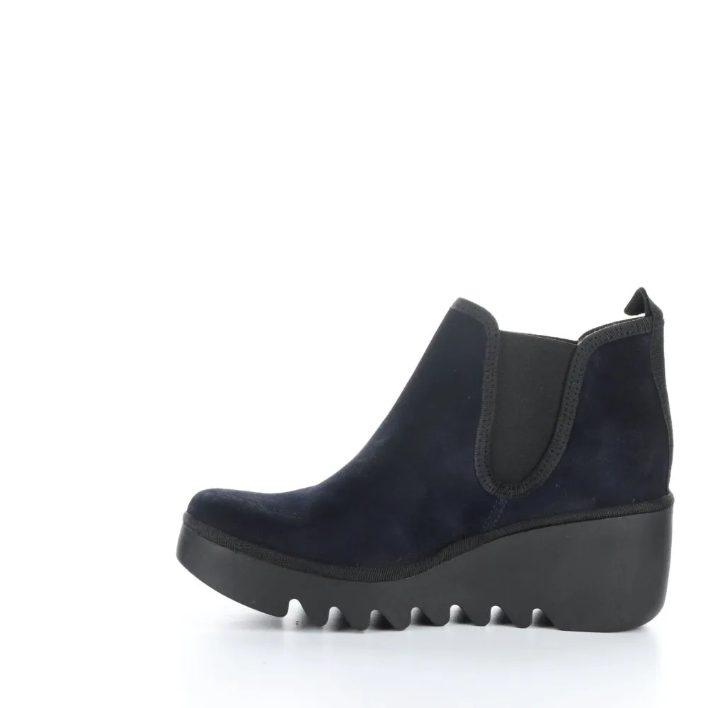 Fly London Women's Byne Wedge Boot - Navy Oil Suede