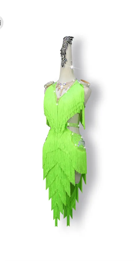 Fringe Glamour Latin Dance Dress | QY01