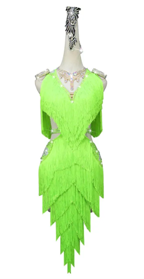 Fringe Glamour Latin Dance Dress | QY01