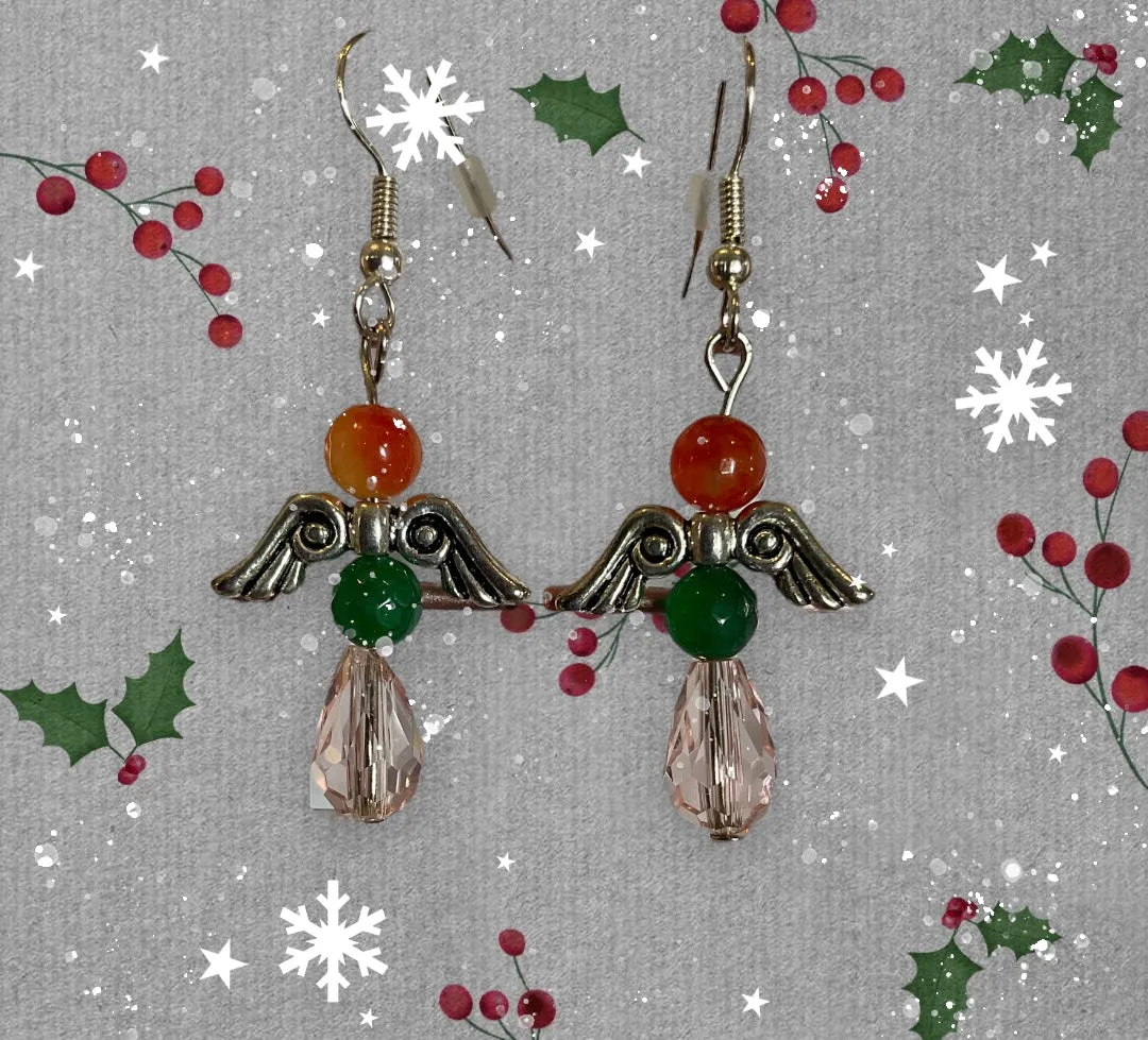 Gemstone and Crystal Christmas Earrings