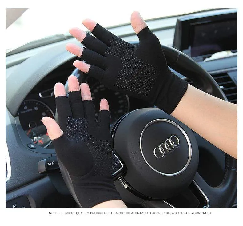 Gloves Semi-Finger Man Woman Spring Summer New Thin Style Non-Slip Driving Half Finger Gloves Unisex SZ109N