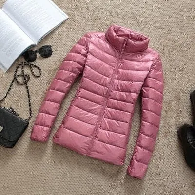 GODLIKE Women's Pure Color Trendy Autumn Winter Spring Fashion Ultralight Parka Jacket