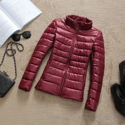 GODLIKE Women's Pure Color Trendy Autumn Winter Spring Fashion Ultralight Parka Jacket