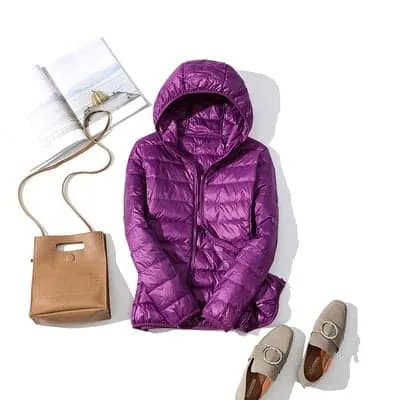 GODLIKE Women's Pure Color Trendy Autumn Winter Spring Fashion Ultralight Parka Jacket