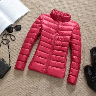 GODLIKE Women's Pure Color Trendy Autumn Winter Spring Fashion Ultralight Parka Jacket