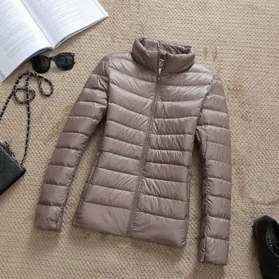 GODLIKE Women's Pure Color Trendy Autumn Winter Spring Fashion Ultralight Parka Jacket