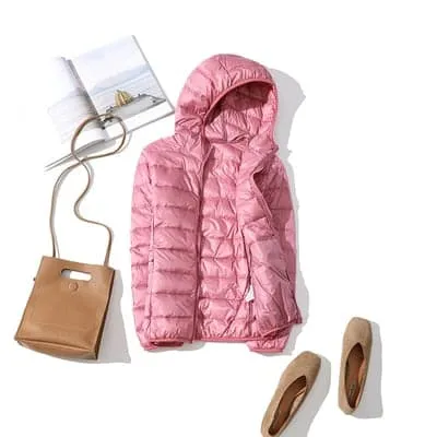 GODLIKE Women's Pure Color Trendy Autumn Winter Spring Fashion Ultralight Parka Jacket