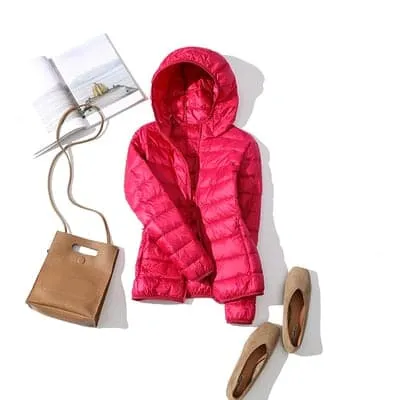 GODLIKE Women's Pure Color Trendy Autumn Winter Spring Fashion Ultralight Parka Jacket