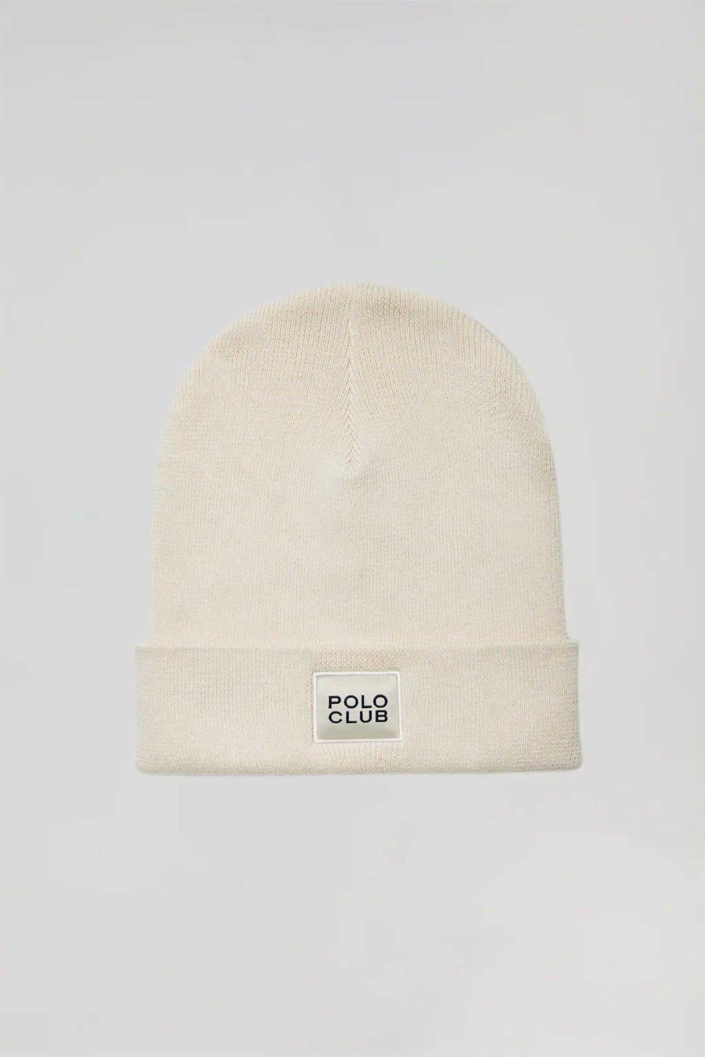 Gorro beige de lana unisex con detalle Polo Club