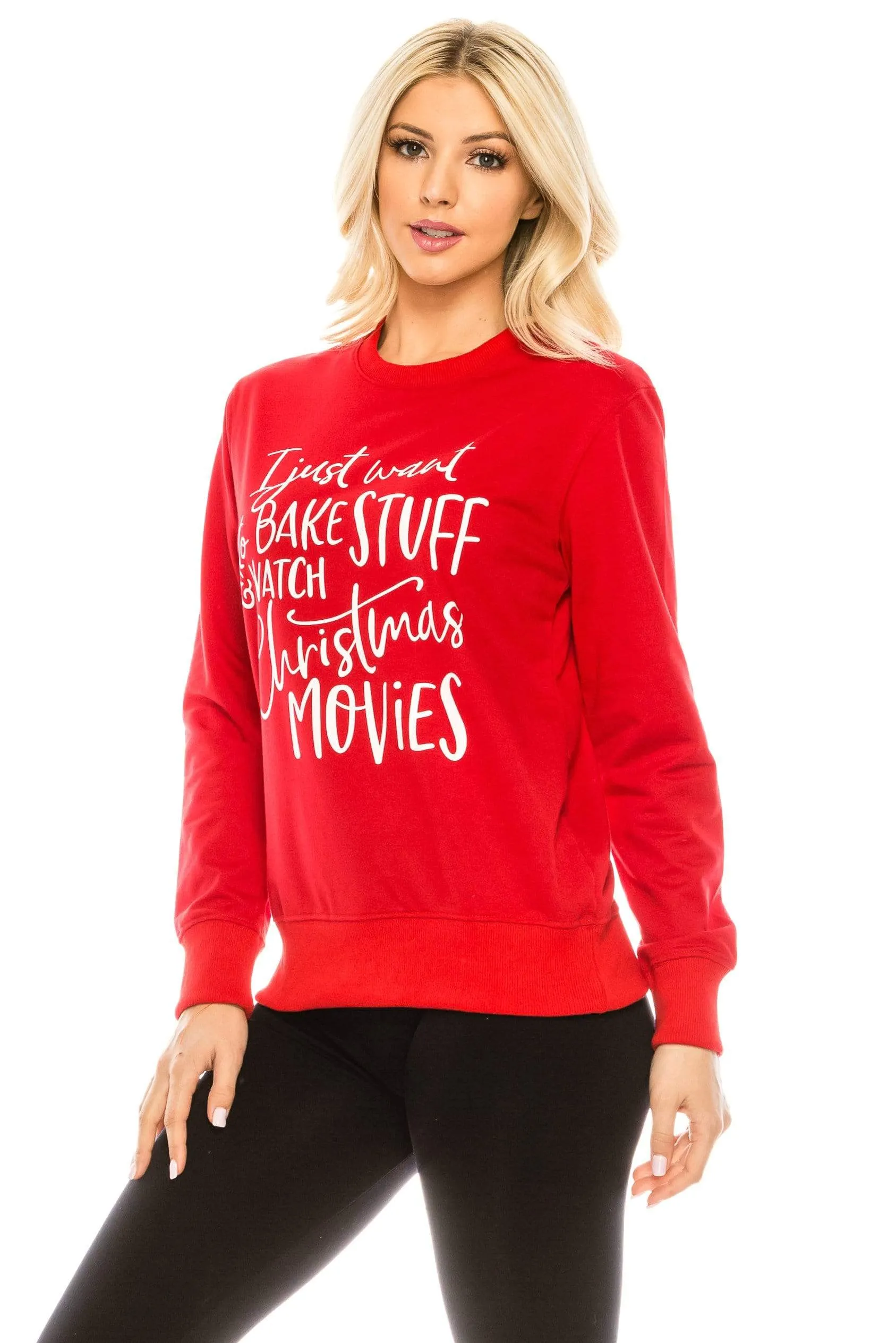 Holiday Christmas Baking Themed Sweatshirt with Bonus Oven Mitt and Potholder Gift Set