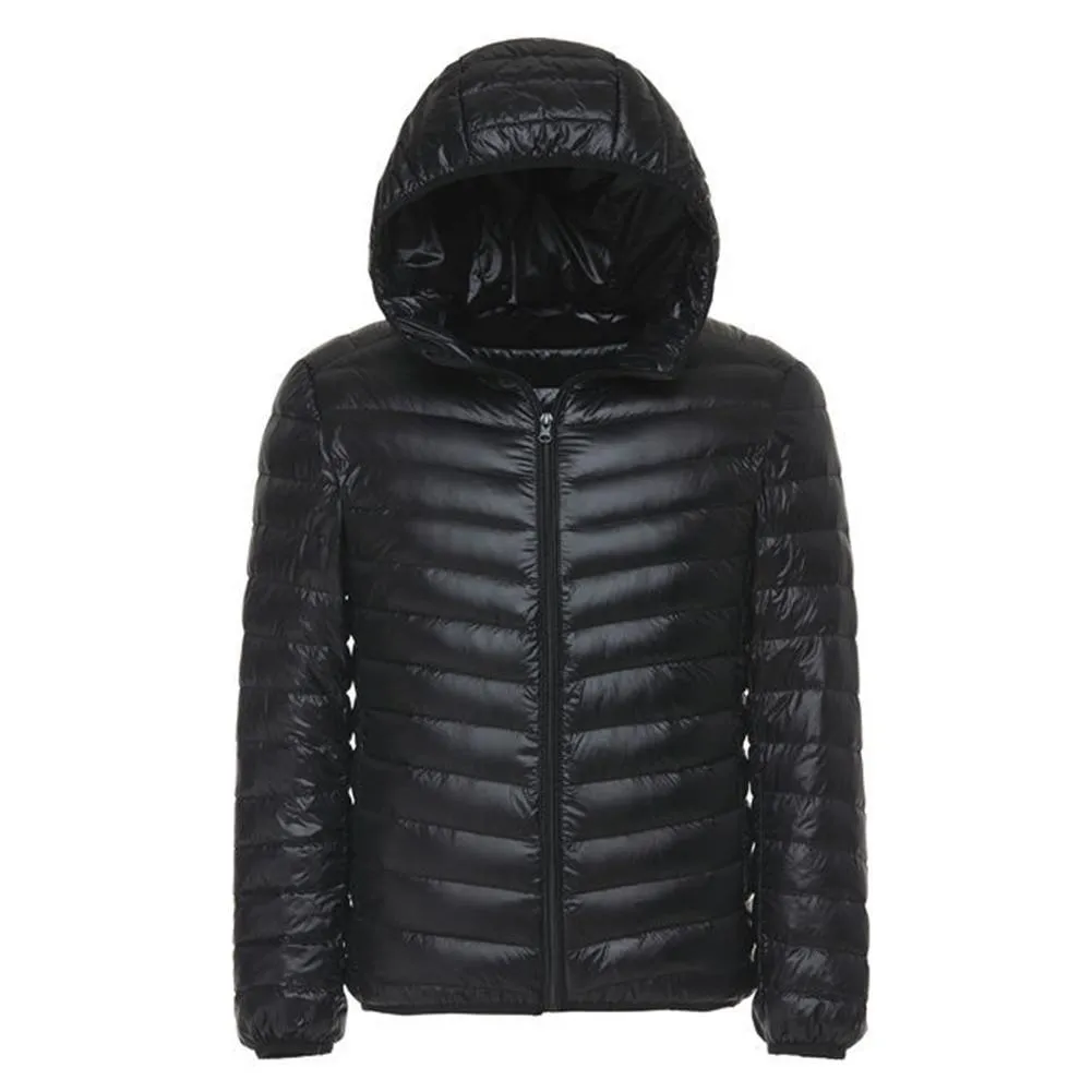 Hooded Lightweight Water-Resistant Jacket Black