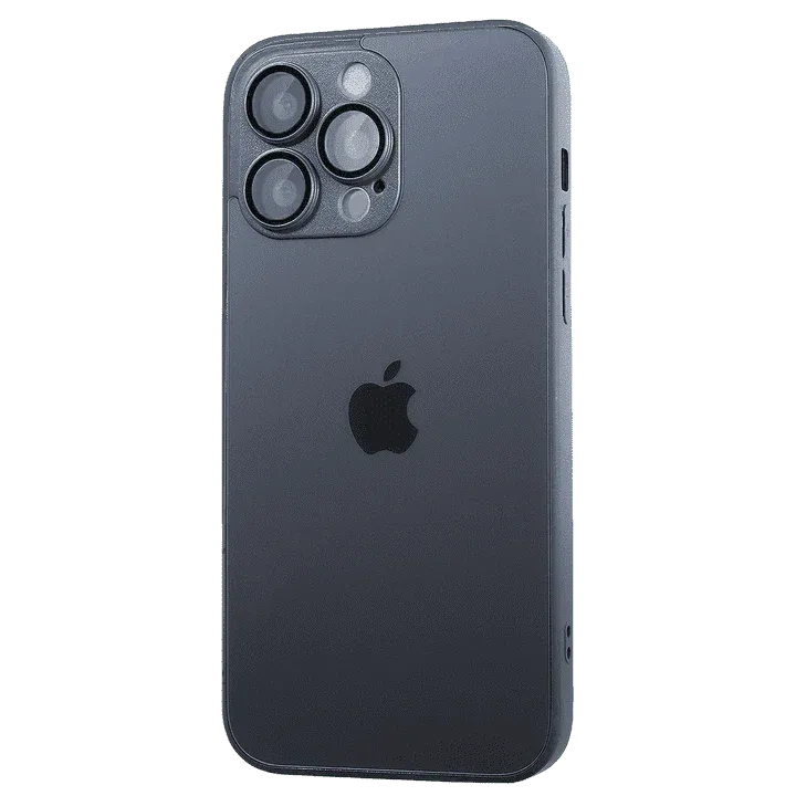 iPhone 13 Pro Max AG Glass Case, with Glasses on Cameras