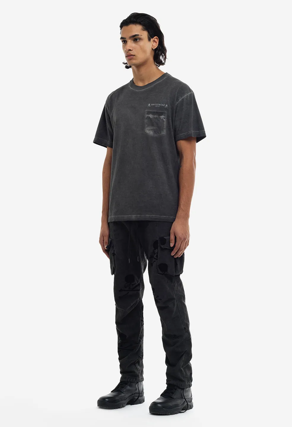 JE X Mastermind Cold Dye Lucky Pocket Tee / Charcoal