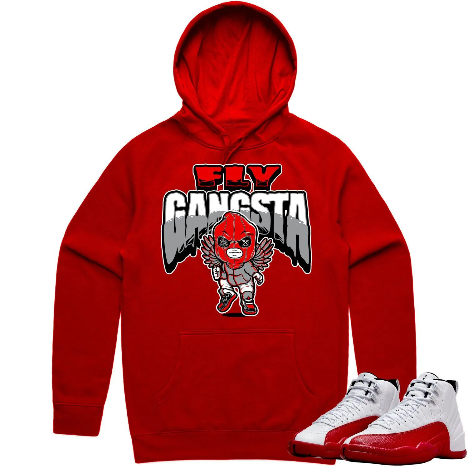 Jordan 12 Cherry 12s Hoodie to Match - RED FLY GANGSTA