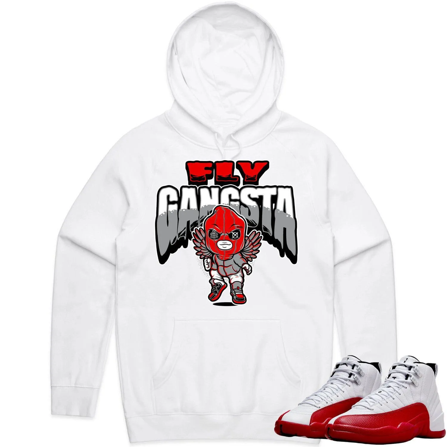 Jordan 12 Cherry 12s Hoodie to Match - RED FLY GANGSTA