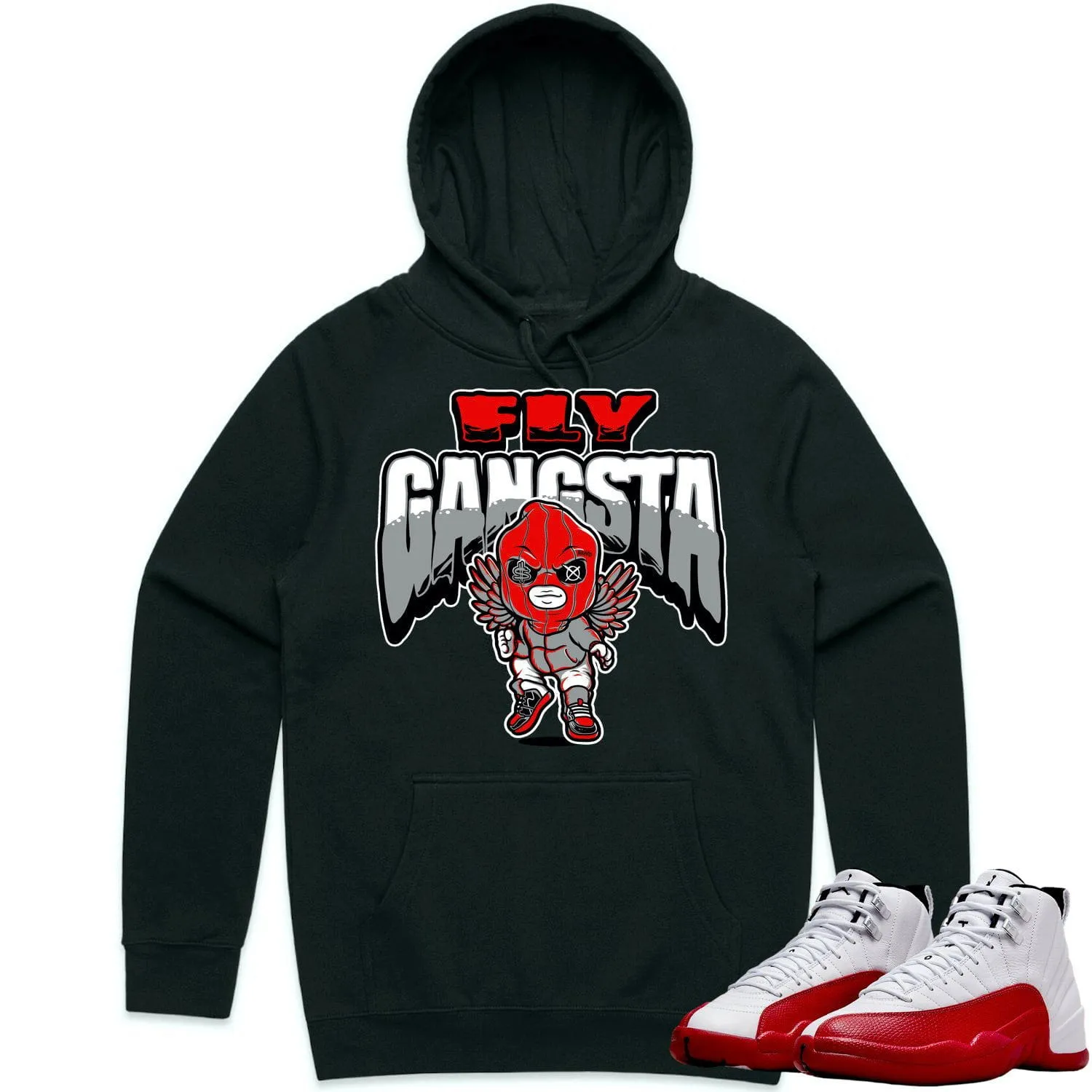 Jordan 12 Cherry 12s Hoodie to Match - RED FLY GANGSTA