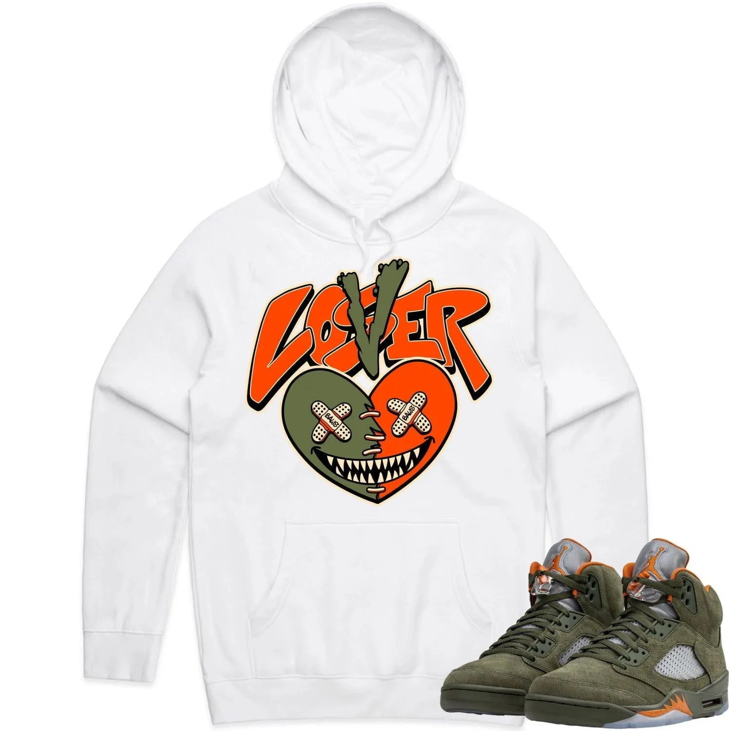 Jordan 5 Olive 5s Hoodie to Match - CELADON LOVER LOSER BAWS