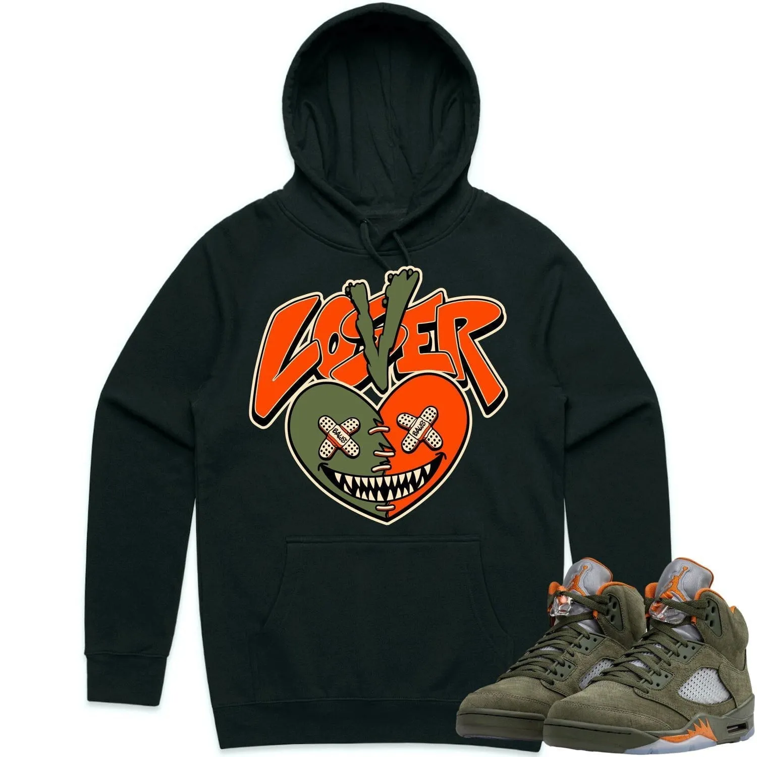 Jordan 5 Olive 5s Hoodie to Match - CELADON LOVER LOSER BAWS