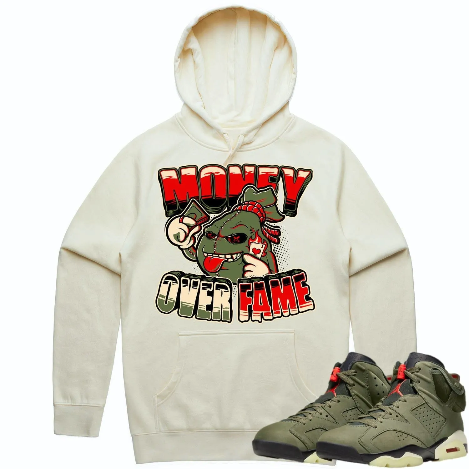 Jordan 6 Cactus Jack 6s Hoodie to Match - OLIVE MOF