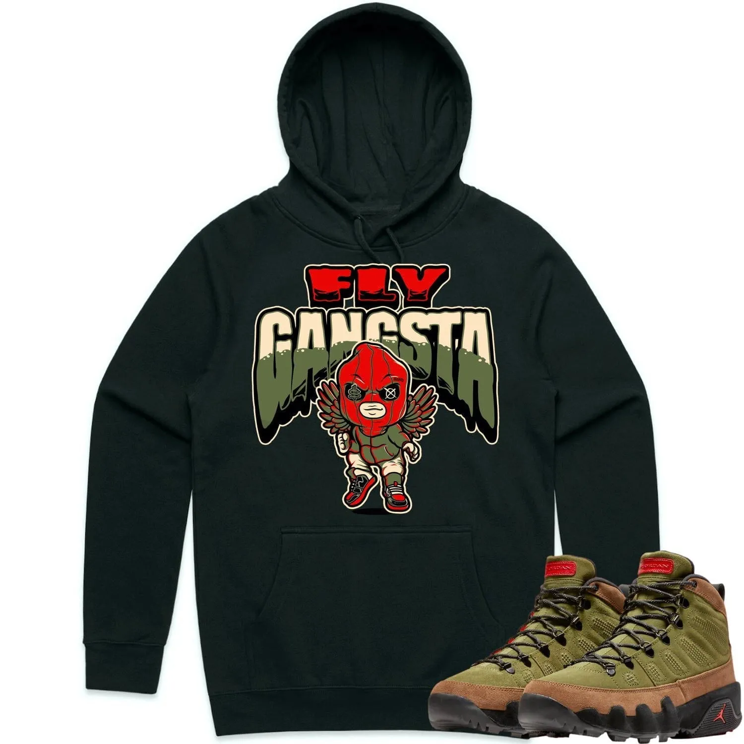 Jordan 9 Beef Broccoli 9s Hoodie to Match - OLIVE FLY GANGSTA