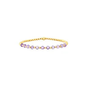 Kids 2MM Yellow Gold Filled Bracelet with Amethyst Gold Pattern